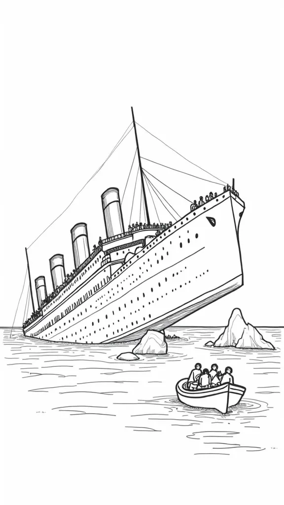 titanic sinking coloring pages